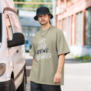 BRAVURAS "Just Keep Moving Forward." Oversized Faded T-Shirt